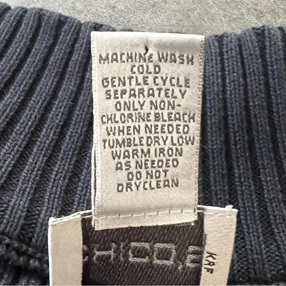 Chico's Navy Blue Full Zip Cotton Ribbed Cable Knit Sweater Womens Size‎ Large 2 - Picture 7 of 9
